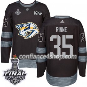 Adidas Maillot de Hockey Nashville Predators Pekka Rinne 35 1917-2017 100th Anniversary Noir 2017 Stanley Cup Final Authentic - Homme